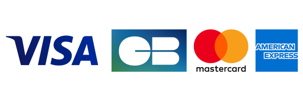 Visa, CB, Mastercard, American Express acceptés